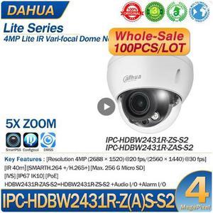 DH IPC-HDBW2431R-ZAS-S2 2.7mm13.5mm 4MP 5x Zoom IP Dome Camera IR 40m WDR IVS H.265+ PoE Black