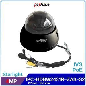 DH 4MP Motorized 5X IPC-HDBW2431R-ZAS-S2 2.7mm13.5mm POE IP Camera Black Dome 2.7-13.5 Black