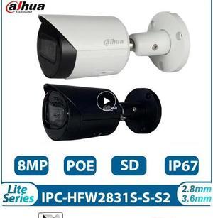 DH Original IPC-HFW2831S-S-S2 8MP 4K POE SD Card Slot H.265+ 30M IR IVS IP67 Starlight Mini Bullet Network IP Camera