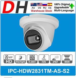 DH international version IPC-HDW2831TM-AS-S2 8MP Built-in Mic Lite IR Fixed-focal Eyeball Network Camera White 3.6mm Lens