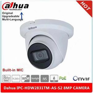 DH IP Camera Security IPC-HDW2831TM-AS-S2 8MP IR 30m Built-in Mic H.265 POE Camera SD Card Slot IP67 Eyeball Motion Detection