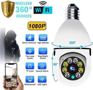 360° Light Bulb 2.4G/5G WiFi Camera Home Security Cam Color Night Smart Light