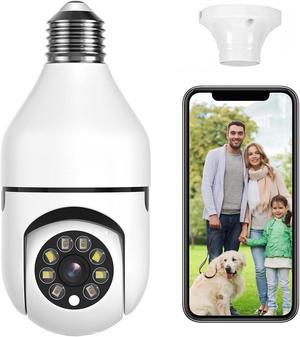 360° Light Bulb Security Camera 2.4G 5G Dual Band WiFi 3MP Smart Screw in Light