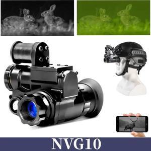 NVG10 Monocular Night Vision Goggles 1080P WiFi for Hunting Observation Helmet