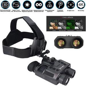 NV8000 3D Infrared Head Mounted Binoculars Night Vision Goggles 4X Zoom 1080P