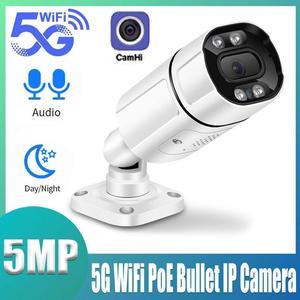 5MP POE +WiFi Smart Home Security Camera Night Vision Outdoor Built-in mic IP66