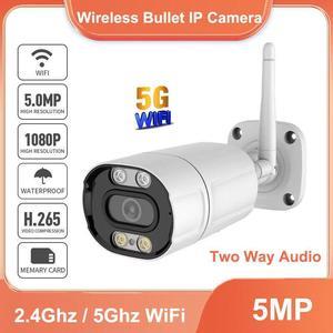 WiFi Security Camera HD 5MP Color Night Bullet Home Surveillance Camera IP66