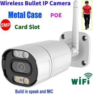 5MP 5G WIFI HD Night Vision IP66 Two-Way Audio Security Bullet IP POE Camera