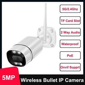 5G WIFI Security Bullet IR IP POE Camera 5MP HD IP66 Night Vision Two-Way Audio