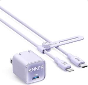 Anker USB C GaN Charger 30W, 511 Charger (Nano 3) with 6ft Bio-Based USB-C to Lightning Cable (MFi Certified),for iPhone 14/14 Pro/14 Pro Max/13/13 Mini/13 Pro/13 Pro Max/iPad Pro