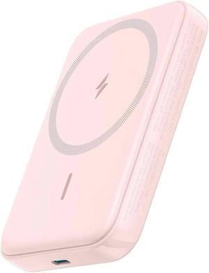 Anker 321 MagGo Battery (PowerCore Magnetic 5K), 5,000mAh Magnetic Wireless Portable Charger,  Compatible with iPhone 15/15 Plus/15 Pro/15 Pro Max, iPhone 14/13/12 Series(Pink)