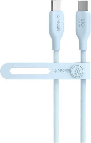 Anker 543 USB C to USB C Cable (240W 6ft), USB 2.0 Bio-Based Charging Cable for iPhone 15/15Pro/15Plus/ 15ProMax, MacBook Pro 2020, iPad Pro 2020, iPad Air 4, Samsung Galaxy S23 (Misty Blue)