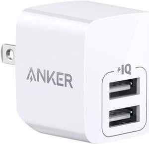 Anker USB Charger, Anker PowerPort Mini Dual Port Phone Charger, Super Compact USB Wall Charger 2.4A Output & Foldable Plug for iPhone 11/11 Pro/Max/8/7/X, iPad Pro/Air 2/Mini 4, Samsung and More