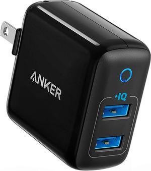 Anker Dual USB Wall Charger, PowerPort II 24W, Ultra-Compact Travel Charger with PowerIQ Technology and Foldable Plug, for iPhone, iPad, Galaxy and More