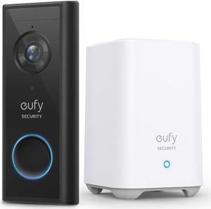 eufy Security, Wireless Video Doorbell (Battery-Powered) with 2K HD, No Monthly Fee, On-Device AI for Human Detection, 2-Way Audio, Simple Self-Installation