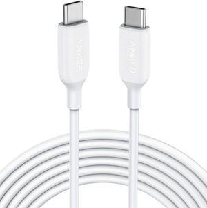USB C Cable 60W 10ft, Anker Powerline III USB-C to USB-C Cable 2.0, USB C Charger Cable for MacBook Pro 2020, iPad Pro 2020, iPad Air 4, Switch, Galaxy S20 Plus S9 S8 Plus, Pixel, and More White