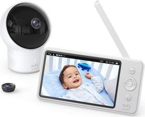 Video Baby Monitor, eufy Security Video Baby Monitor with Camera and Audio, 720p HD Resolution, Ideal for New Moms, 5 inch Display, 110° Wide-Angle Lens Included, Night Vision