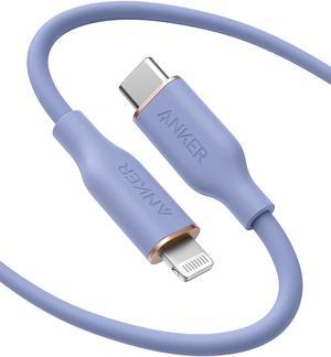 Anker Powerline III Flow, USB C to Lightning Cable for iPhone 12 Pro Max / 12/11 Pro/XS/XR / 8 Plus, AirPods Pro, (6 ft) [MFi Certified] Supports Power Delivery, Silica Gel (Lavender Grey)