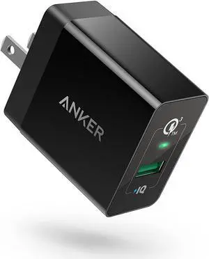 Quick Charge 3.0, Anker 18W 3Amp USB Wall Charger (Quick Charge 2.0 Compatible) Powerport+ 1 for Anker Wireless Charger, Galaxy S10e/S10/S9/S8/Plus, Note 9/8, LG V40/V30+, iPhone, iPad and More