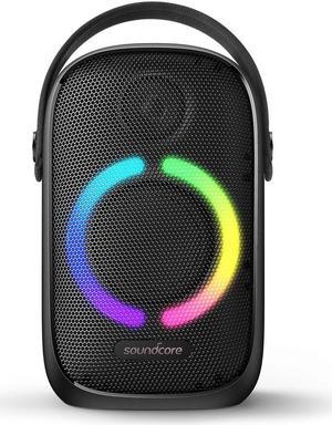 Soundcore Rave Neo, Portable Bluetooth Speaker with Lights, BassUp Technology, Sync 100+ Speakers, 18H Playtime, Waterproof, Custom EQ, App