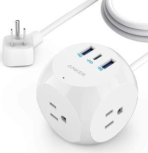 Anker Power Strip with USB C, PowerExtend USB-C 3 Cube with 3 Outlets and USB (30W USB C), 5 ft Extension Cord, Power Delivery High-Speed Charging for iPhone 13/12 Series, Travel Friendly