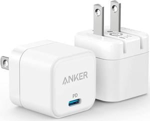 2 Pack - USB C Charger, Anker 20W Fast Charger with Foldable Plug, PowerPort III 20W Cube Charger for iPhone 13/13 Mini/13 Pro/13 Pro Max/12, Galaxy, Pixel 4/3, iPad/iPad Mini (Cable Not Included)