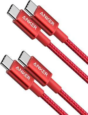 USB C Cable, Anker 2 Pack New Nylon USB C to USB C Cable (3.3ft 60W), PD Type C Charging Cable for MacBook Pro 2020, iPad Pro, iPad Air 4, Galaxy S20, Switch, Pixel, LG and Other USB C Charger