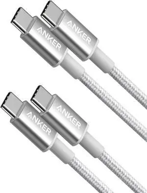 USB C Cable, Anker 2 Pack New Nylon USB C to USB C Cable (3.3ft 60W), PD Type C Charging Cable for MacBook Pro 2020, iPad Pro, iPad Air 4, Galaxy S20, Switch, Pixel, LG and Other USB C Charger