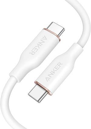 Anker Powerline III Flow USB C to USB C Cable 100W 3ft Type C Charging Cable Fast Charge for MacBook Pro 2020 iPad Pro iPad Air Galaxy S20 Pixel Switch LG and MoreCloud White