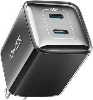 Anker 521 Charger (Nano Pro), Anker Nano Pro, 40W PIQ 3.0 Dual Port Compact Fast Charger, USB C Charger for iPhone 13/13 Mini/13 Pro/13 Pro Max/12, iPad Mini, MacBook Air, and More, Glacier Blue