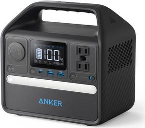 Anker 521 Portable Power Station (PowerHouse 256Wh), 6-Port PowerHouse 200W/256Wh with Solar Generator, 2 AC Outlets, 60W USB-C Power Delivery Output, LED Light for Outdoor RV, Emergencies and More