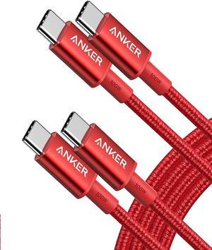 Anker 333 USB C to USB C Cable (6ft 100W, 2-Pack), USB 2.0 Type C Charging Cable Fast Charge for MacBook Pro 2020, iPad Pro 2020, iPad Air 4, Samsung Galaxy S21, Pixel, Switch, LG, and More (Red)