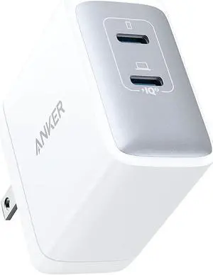 Anker USB C Charger, PowerPort III 65W 2-Port PPS Fast Charger Adapter, Foldable Compact Charger for MacBook Pro/Air, iPad Pro, Galaxy S20/S10, Dell XPS 13, Note 20/10+, iPhone 12/Pro, Pixel (White)