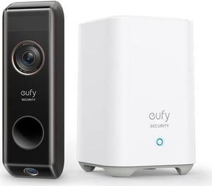 eufy Security Video Doorbell Dual Camera (Battery-Powered) with HomeBase, Wireless Doorbell Camera, Dual Motion and Package Detection, 2K HD, Family Recognition, No Monthly Fee, 16GB Local Storage