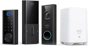 eufy Security, Video Doorbell (Battery-Powered) Kit, 2K Resolution,Smart Lock Touch & Wi-Fi, Fingerprint Scanner, Keyless Entry Door Lock, Smart Wi-Fi Lock, Bluetooth Electronic Deadbolt