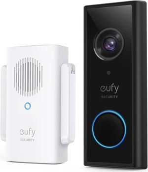 eufy Security, Video Doorbell 2K (Battery-Powered) with Chime, 2K HD, No Monthly Fee, On-Device AI for Human Detection, 2-Way Audio, 16GB Local Storage, Simple Self-Installation (Renewed)