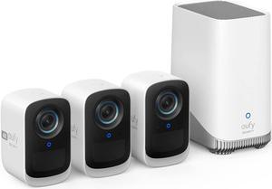eufy Security eufyCam 3C 3-Cam Kit, Security Camera Outdoor Wireless, 4K Camera, Expandable Local Storage up to 16TB, Face Recognition AI, Spotlight, Color Night Vision, No Monthly Fee