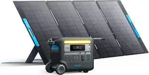 Anker SOLIX F2000 Solar Generator, 2048Wh Portable Power Station with LiFePO4 Batteries and 400W Solar Panel, GaNPrime Technology, 4 AC Outlets Up to 2400W for Home, Power Outages, Camping, and RVs