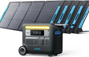 Anker SOLIX F2000 Portable Power Station PowerHouse 767 2048Wh GaNPrime Solar Generator with 5200W Solar Panels LiFePO4 Batteries 4 AC Outlets Up to 2400W for Home Power Outage Outdoor Camping