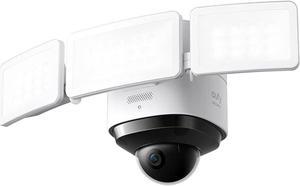 eufy Security Floodlight Cam 2 Pro, 360-Degree Pan and Tilt Coverage, 2K Full HD Outdoor Camera, Smart Lighting, Weatherproof, On-Device AI Subject Lock and Tracking, No Monthly Fee