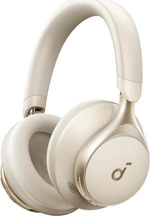 Soundcore by Anker, Space One, Active Noise Cancelling Headphones, 2X Stronger Voice Reduction, 40H ANC Playtime, App Control, LDAC Hi-Res Wireless Audio, Comfortable Fit, Clear Calls (Renewed) White