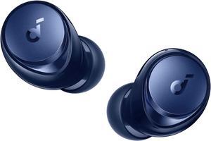 Soundcore by Anker Space A40 Auto-Adjustable Active Noise Cancelling Wireless Earbuds, Reduce Noise by Up to 98%, 50H Playtime, Hi-Res Sound, App Customization, Wireless Charge (Renewed) Blue