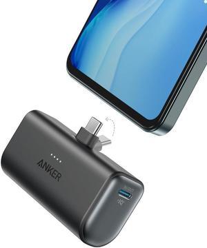 Anker Nano Power Bank with Built-in Foldable USB-C Connector, 5,000mAh Portable Charger 22.5W, for iPhone 15/15 Plus/15 Pro/15 Pro Max, Samsung S22/23 Series, Huawei, iPad Pro/Air, AirPods (Renewed)