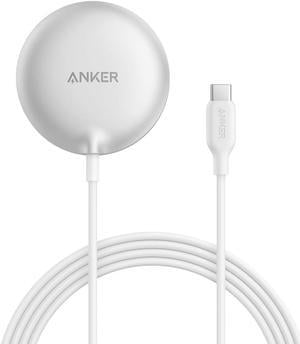 Anker MagGo Magnetic Wireless Charger (Pad), Qi2 Certified 15W Ultra-Fast MagSafe Compatible Wireless Charger, for iPhone 15/15 Plus/15 Pro/15 Pro Max/14/13/12 Series (Charger Not Included) White