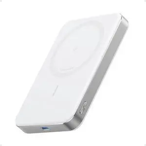 Anker MagGo Power Bank, Ultra-Slim 10,000mAh Magnetic Battery Pack, Qi2 Certified 15W Ultra-Fast MagSafe Compatible Portable Charger, Ergonomic Design, for iPhone16/15/14/13/12 Series Only White