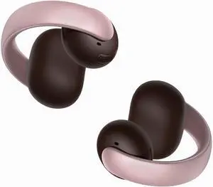 Soundcore AeroClip by Anker, Open-Ear Earbuds, Clip-On Headphones, Adaptive Comfort, Clear Calls with 4 Mics and AI, Stable Fit, 12mm Drivers for Powerful Bass, Hi-Res, Open-Ring Design Rosy Brown
