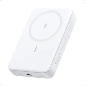 ANKER Zolo Magnetic Power Bank, Compact 10,000mAh Wireless Portable Charger with 30W Max Fast Charging, Skin-Friendly and Durable Battery Pack, for iPhone 16/15/14 Series, AirPods, and More White