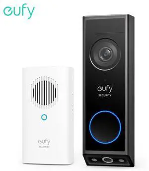 eufy Security Video Doorbell E340 (Battery Powered) with Chime, Dual Cameras with Delivery Guard, 2K Full HD and Color Night Vision, HomeBase S380 Compatible, No Monthly Fee