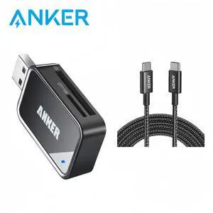 Anker® USB 3.0 Card Reader 8-in-1 for SDXC, SDHC, SD, MMC, RS-MMC, Micro SDXC, Micro SD, Micro SDHC Card, Support UHS-I Cards, 18 Months Warranty Card Reader+10ft cable Anker® USB 3.0 Card Reader 8-in-1 for SDXC, SDHC, SD, MMC, RS-MMC, Micro SDXC, Micro SD, Micro SDHC Card, Support UHS-I Cards, 18 Months Warranty Card Reader+10ft cable