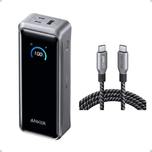 Anker Prime Power Bank (26K, 300W) + Anker Prime USB-C to USB-C Cable (6 ft, 240W) "300W Total Output Power: Anker Prime Power Bank provides up to 300W max output across two USB-C ports and one USB-A Anker Prime Power Bank (26K, 300W) + Anker Prime USB-C to USB-C Cable (6 ft, 240W) "300W Total Output Power: Anker Prime Power Bank provides up to 300W max output across two USB-C ports and one USB-A